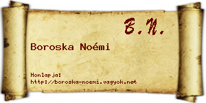 Boroska Noémi névjegykártya
