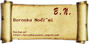 Boroska Noémi névjegykártya
